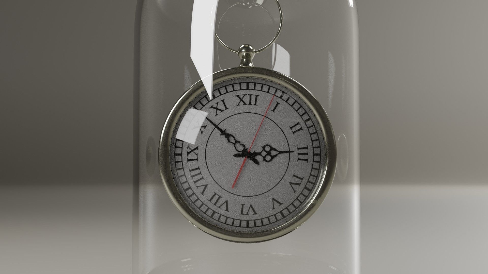 Desk clock in tube 3D model_2