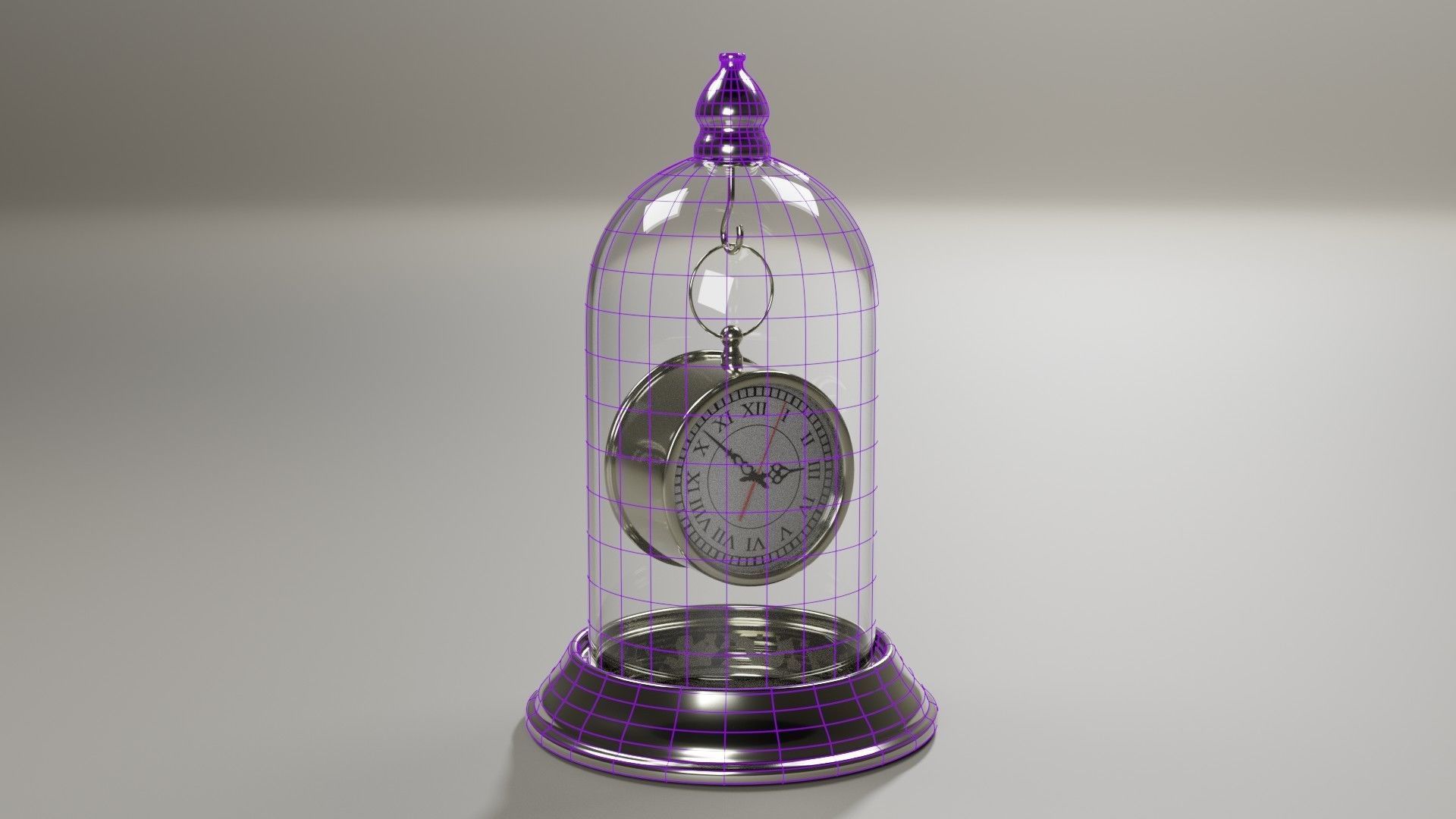 Desk clock in tube 3D model_5