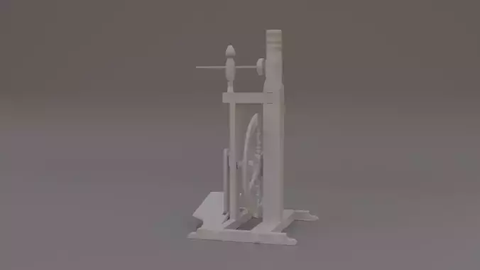 Distaff spinning wheel