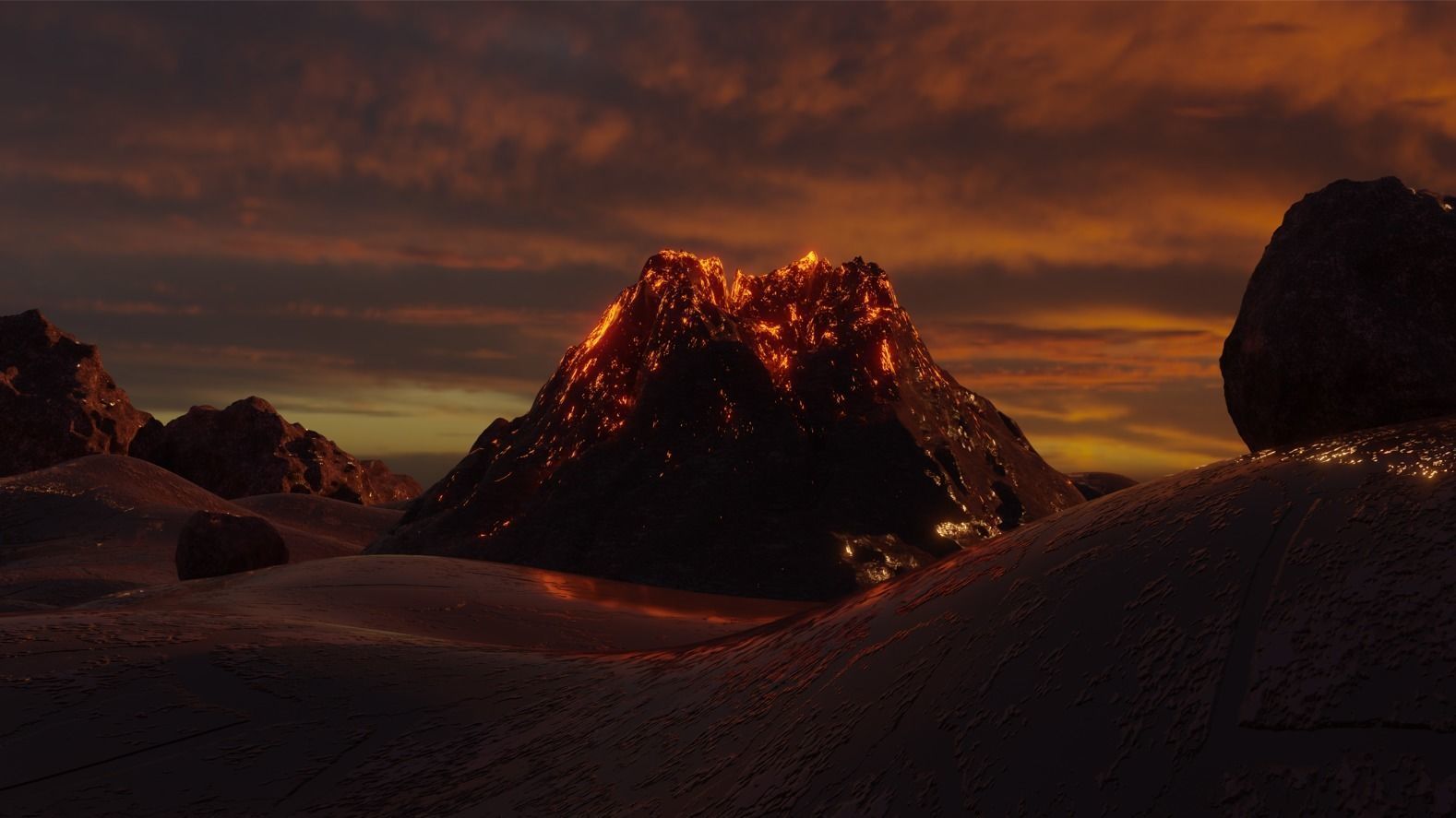 Volcano Scene Low-poly 3D model_6