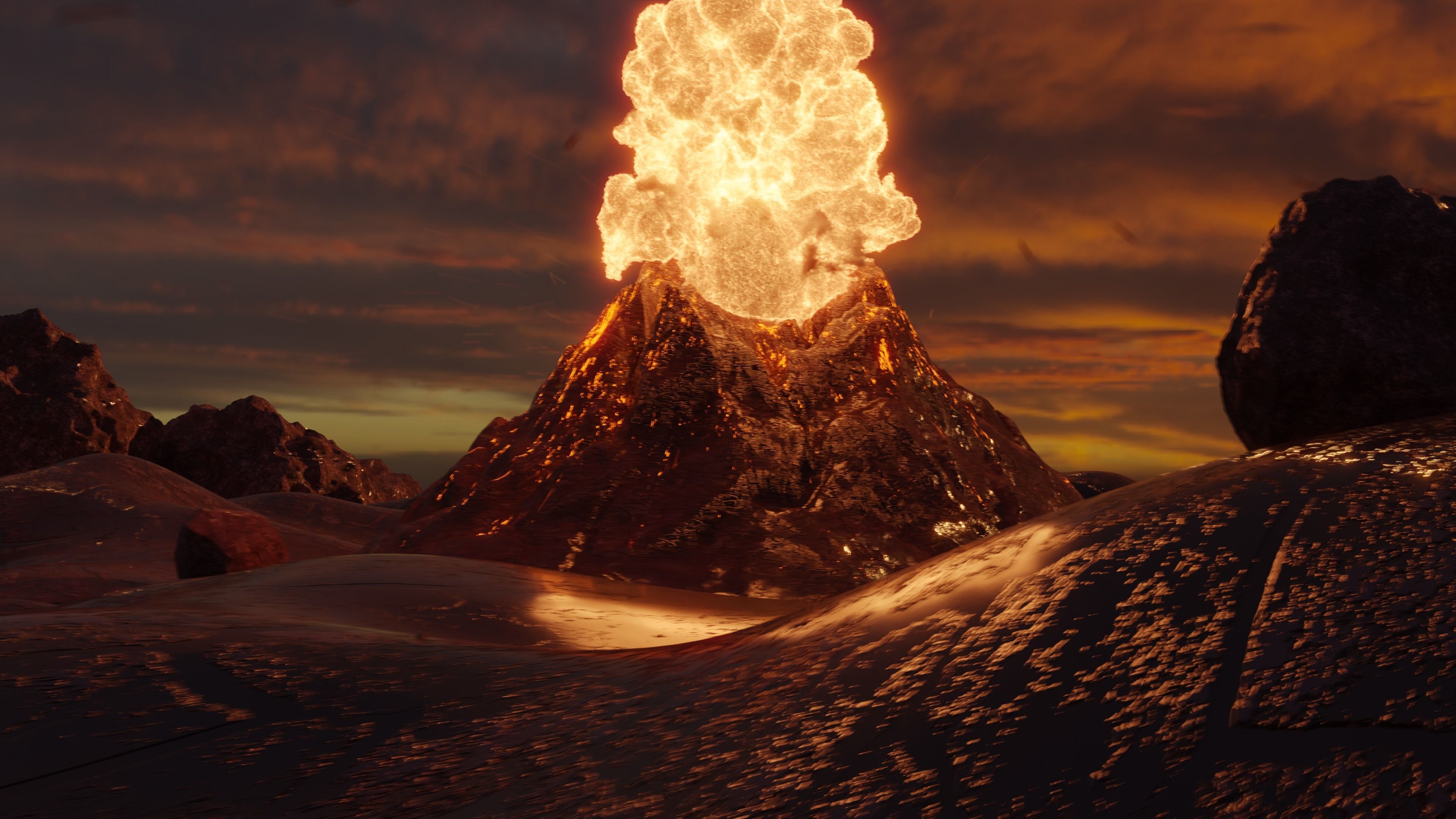 Volcano Scene Low-poly 3D model_4