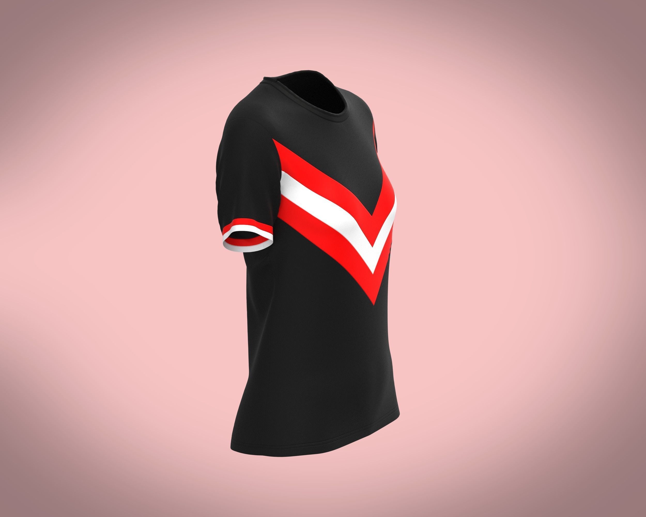 Ladies Black and Red Tops 3D model_2