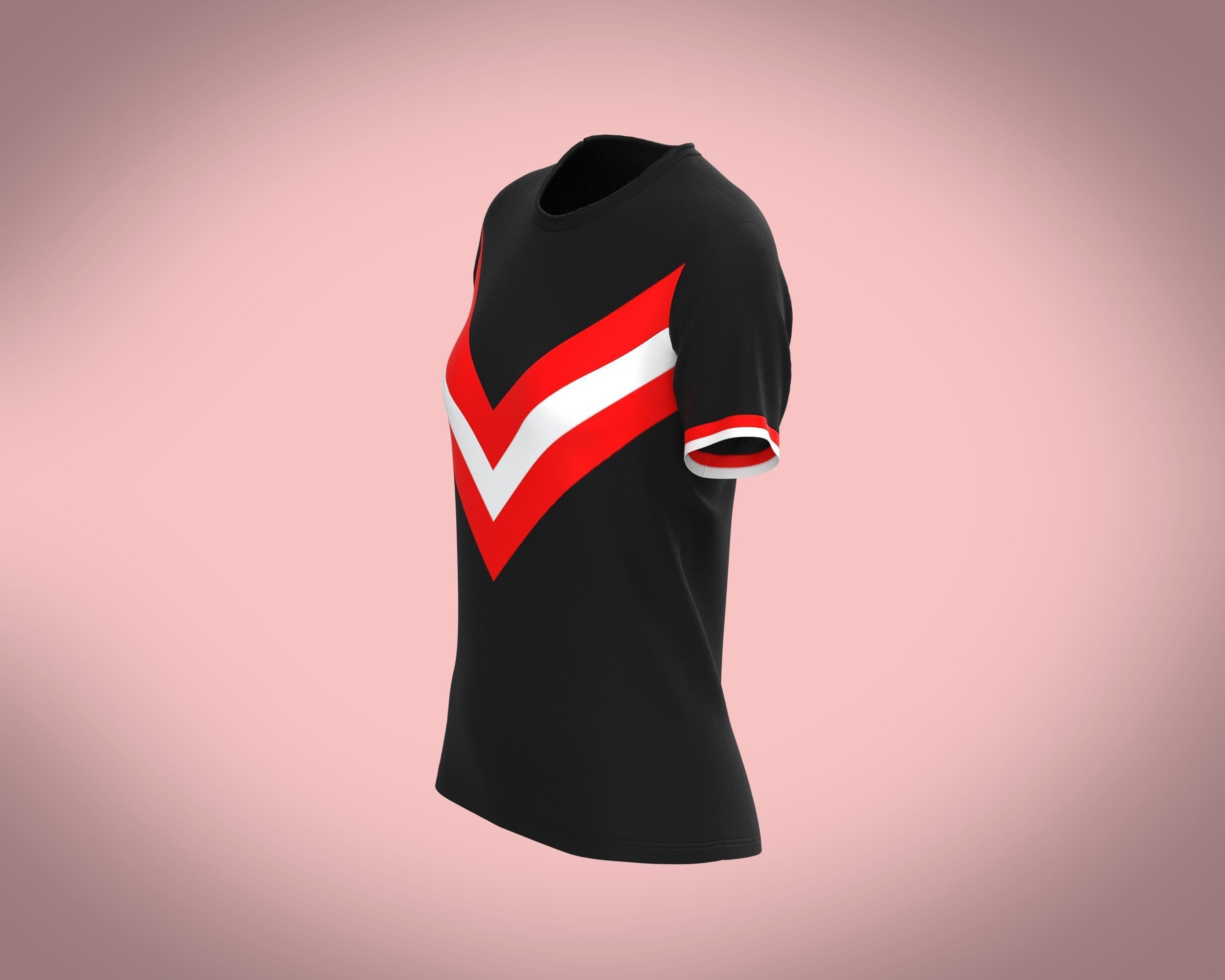 Ladies Black and Red Tops 3D model_6