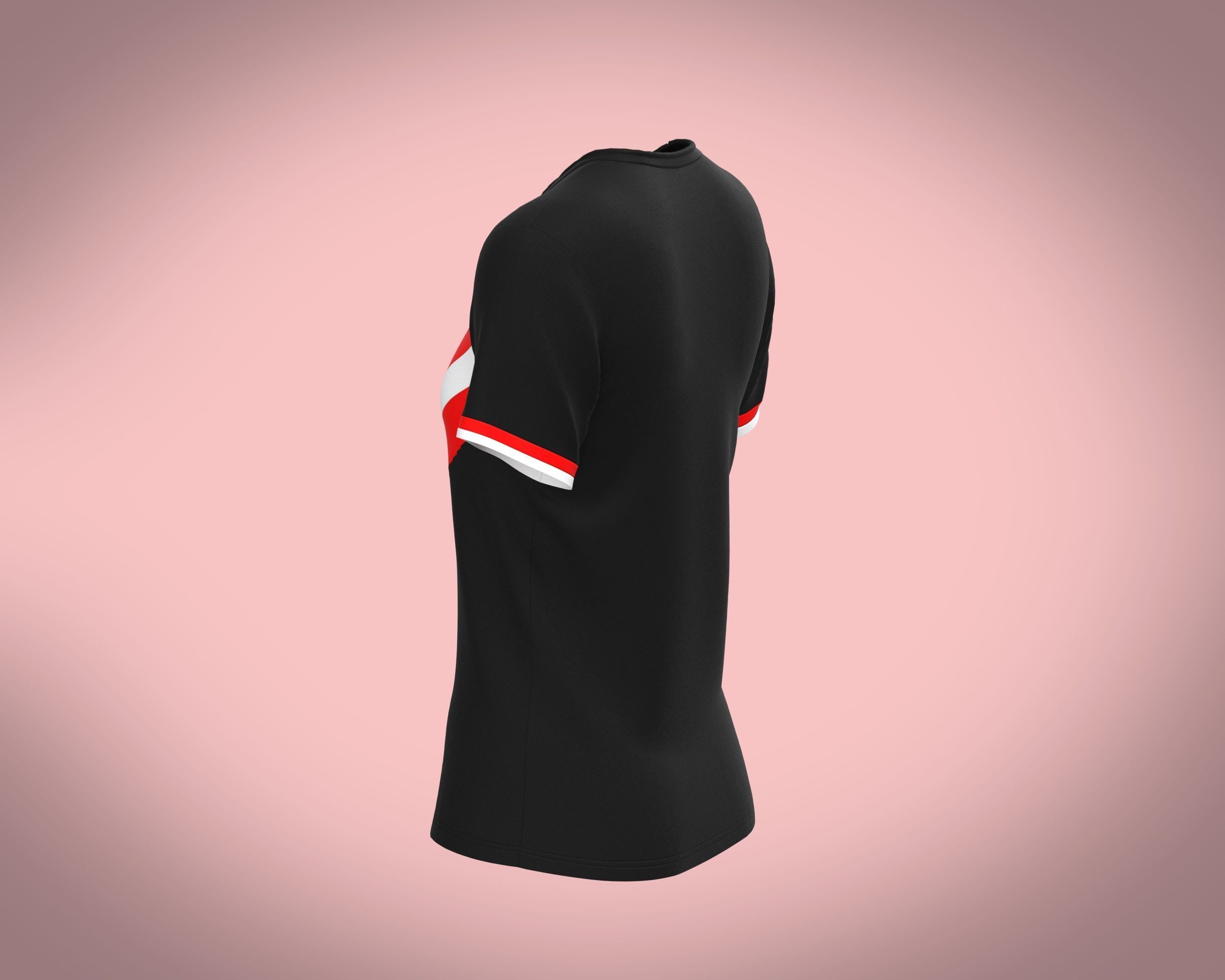 Ladies Black and Red Tops 3D model_5