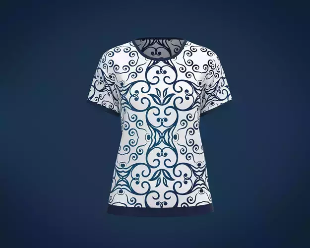 Ladies Blue print Tops