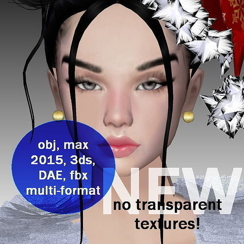 Girl anime Low-poly 3D model