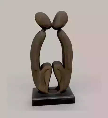 Lovers glass sculpture in shape of heart