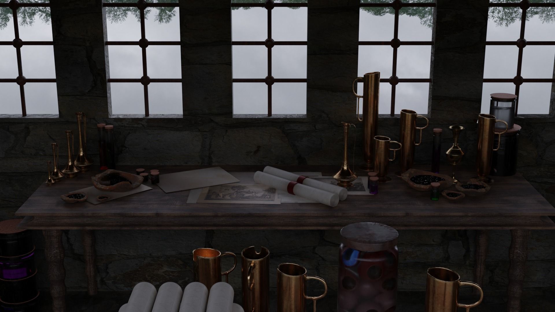 Alchemists Workshop 3D model_2