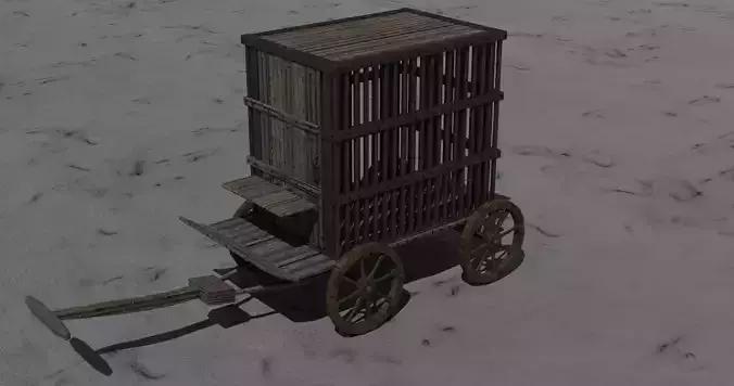 Prison cart Low-poly 3D model