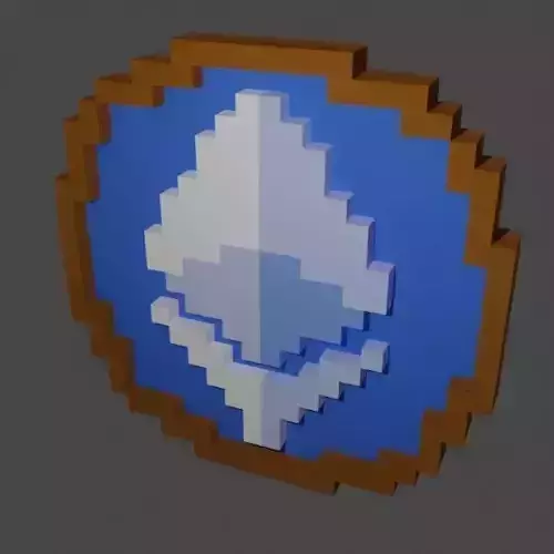 Ethereum Shield Low-poly 3D model Sandbox ready