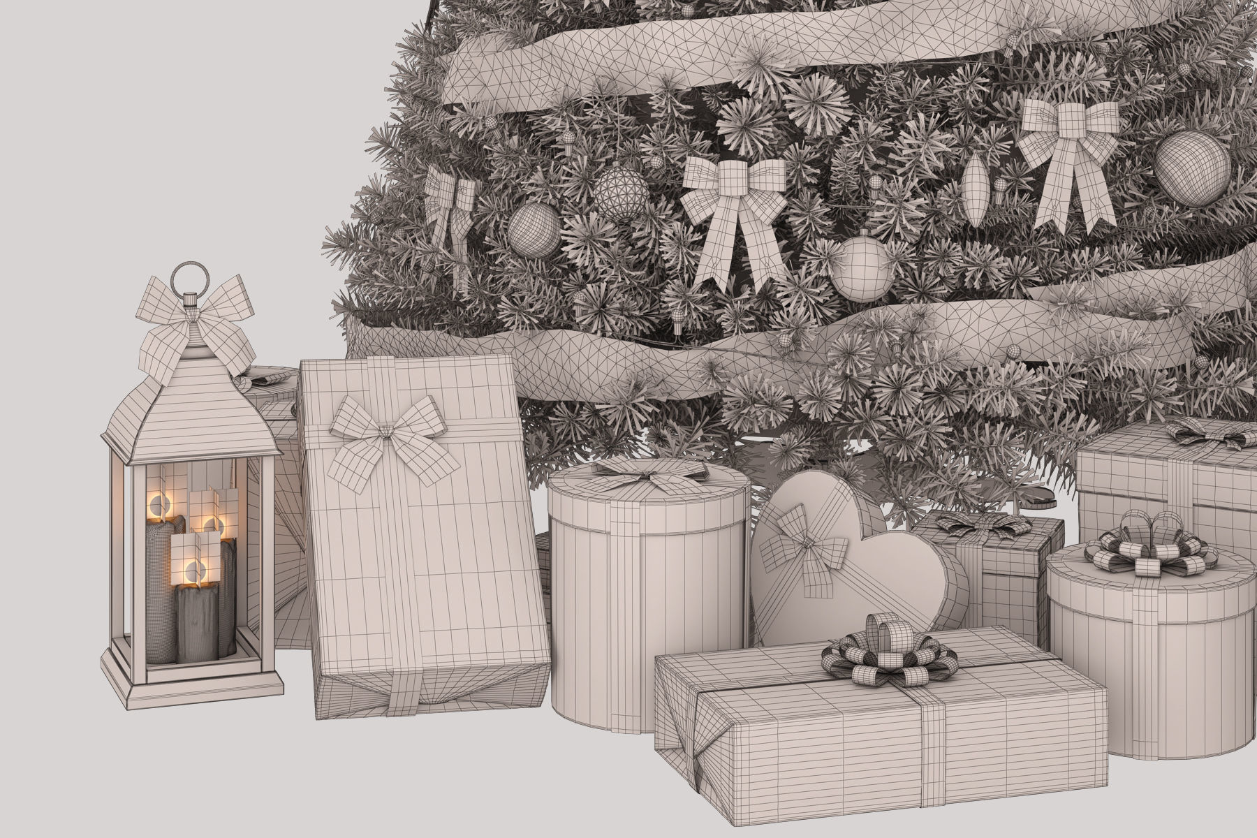 Christmas blue tree 2 3D model_14