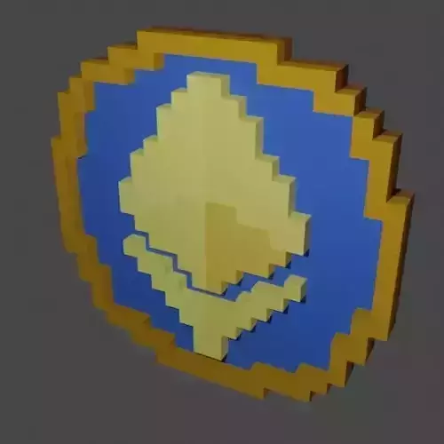 Ethereum Shield Low-poly 3D model Gold Edition Sandbox ready