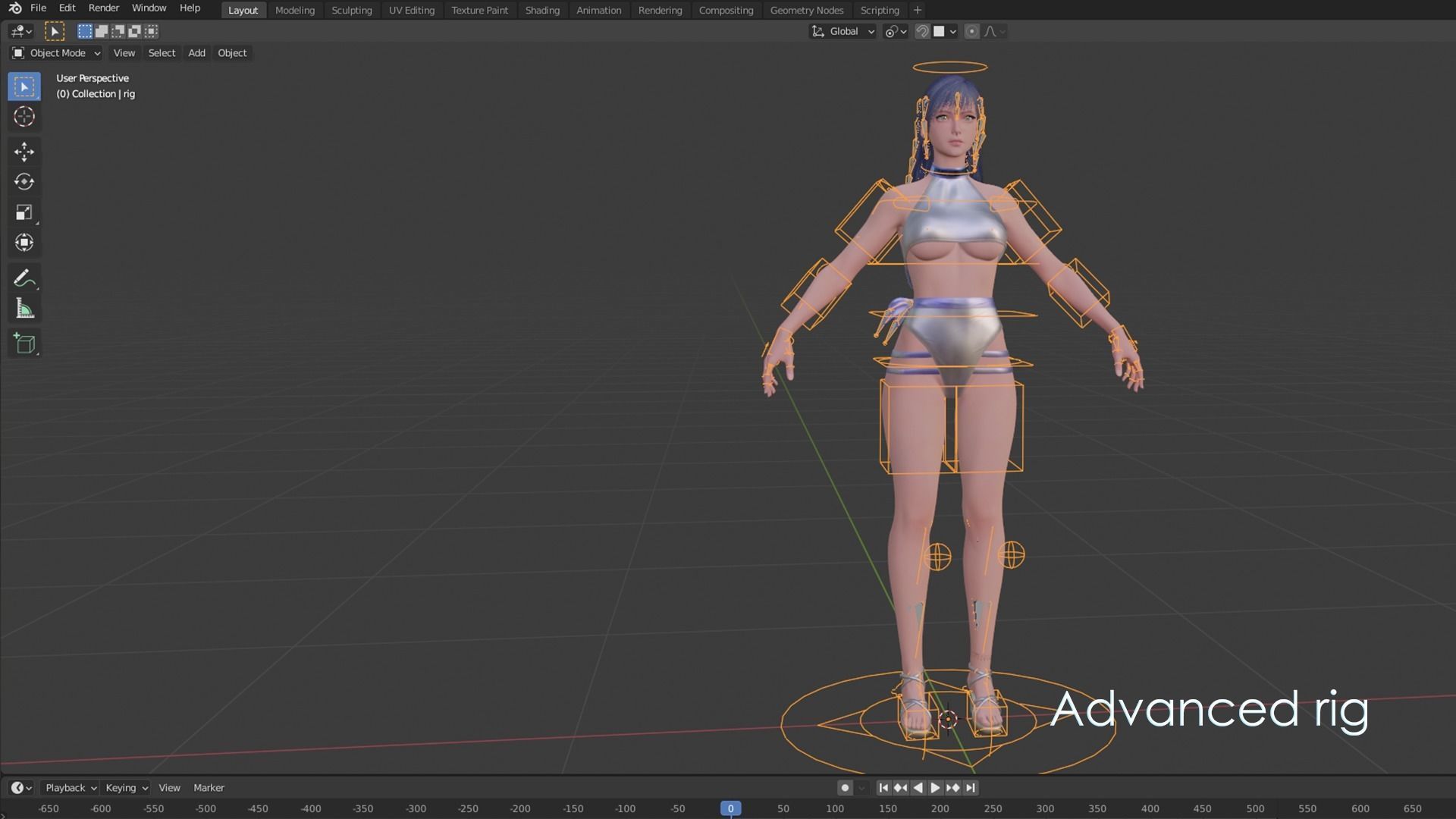 Girls in Swimsuits - Cute Stylized Characters Beach Casual Girls Low-poly 3D model_24