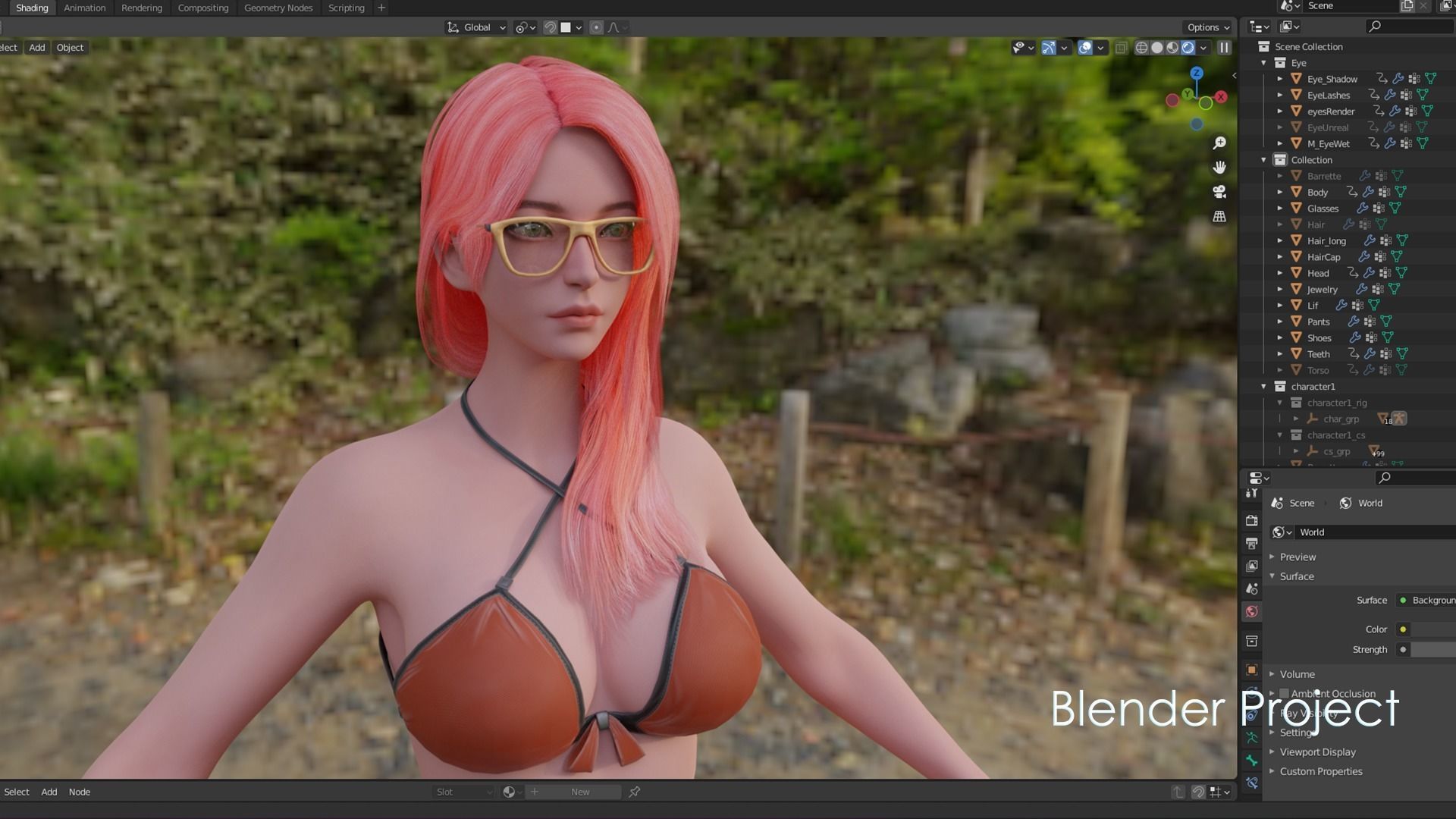 Girls in Swimsuits - Cute Stylized Characters Beach Casual Girls Low-poly 3D model_11