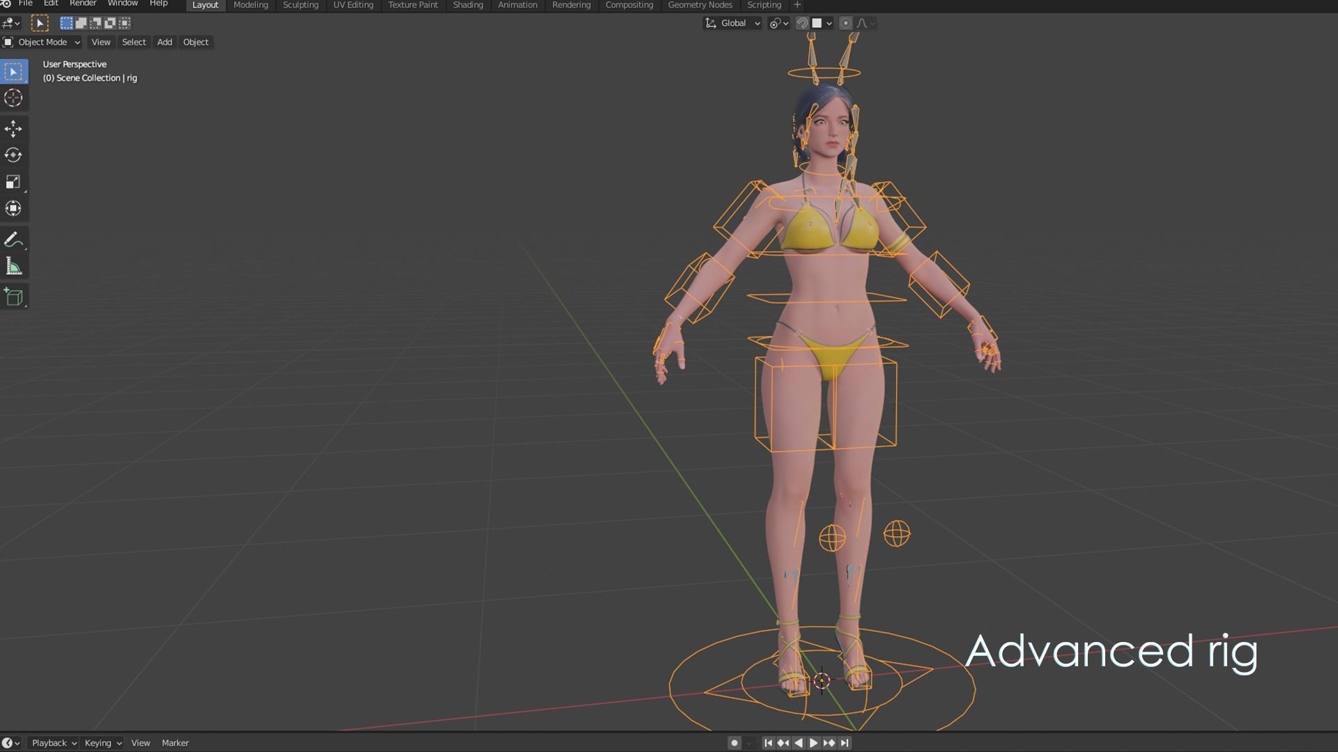 Girls in Swimsuits - Cute Stylized Characters Beach Casual Girls Low-poly 3D model_26