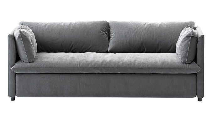 West elm Shelter Queen Sleeper Sofa 3D model 2