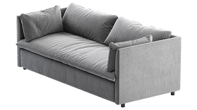West elm Shelter Queen Sleeper Sofa 3D model 3