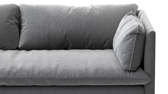 West elm Shelter Queen Sleeper Sofa 3D model 6