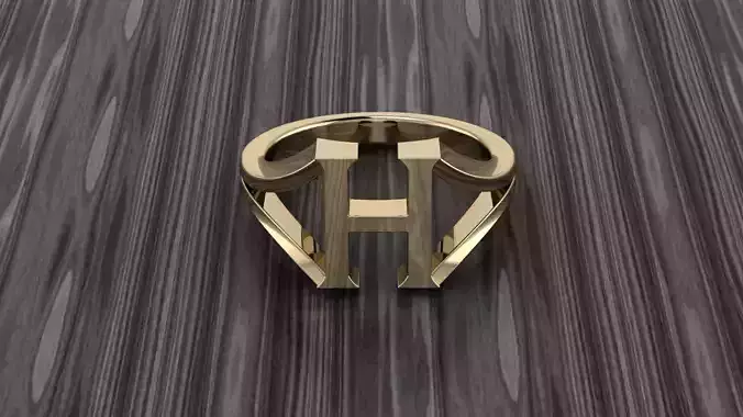 Jewelry Alphabet Ring  H