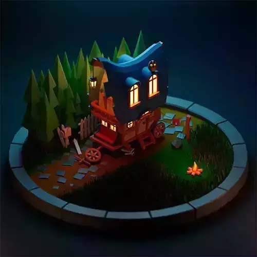 3D Model LowPoly Careta Blender