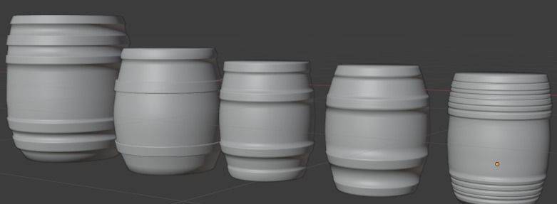 pack wooden barrels PBR low-poly Game Ready Free low-poly 3D model_10