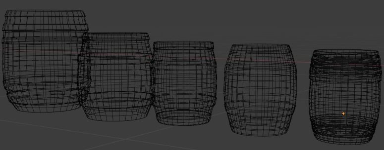 pack wooden barrels PBR low-poly Game Ready Free low-poly 3D model_11