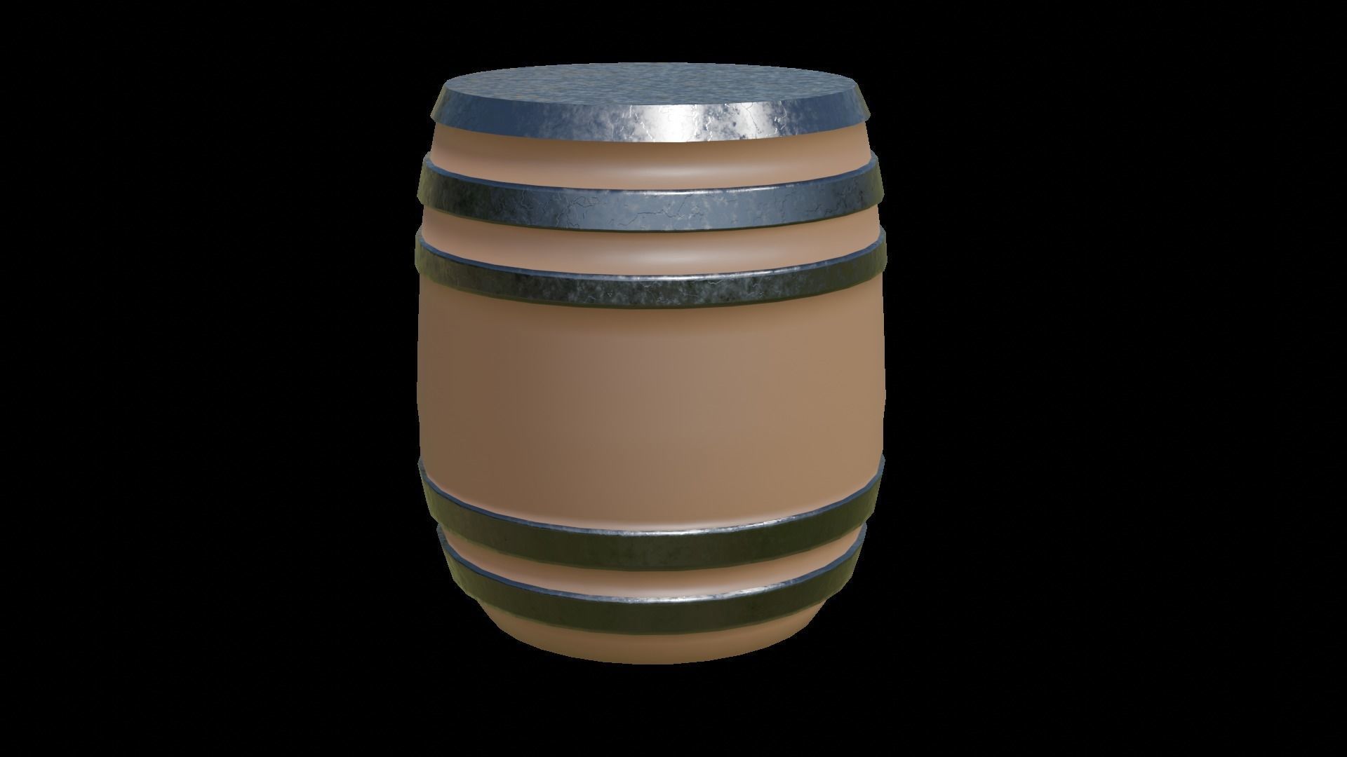 pack wooden barrels PBR low-poly Game Ready Free low-poly 3D model_6