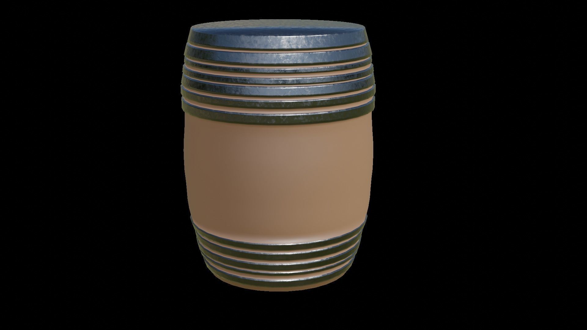 pack wooden barrels PBR low-poly Game Ready Free low-poly 3D model_8