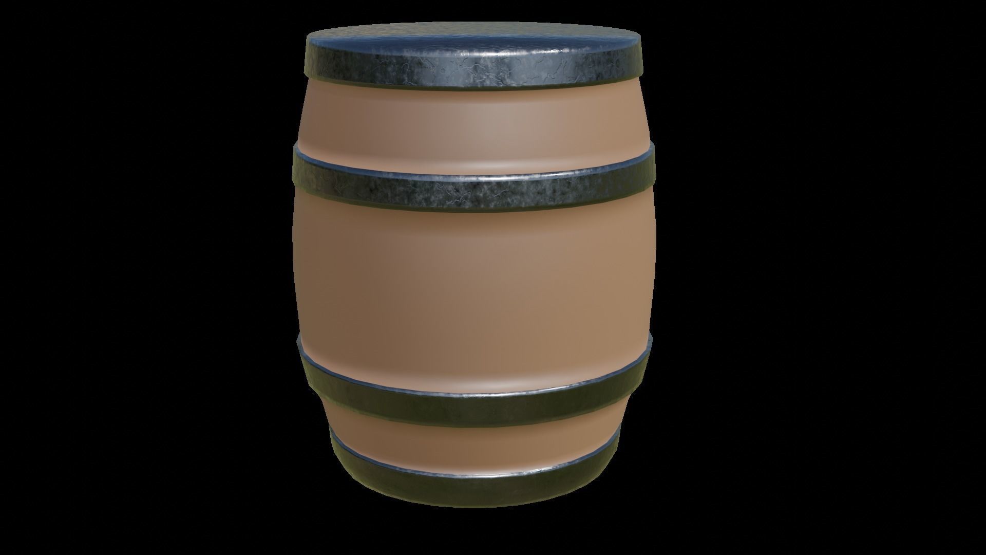 pack wooden barrels PBR low-poly Game Ready Free low-poly 3D model_7
