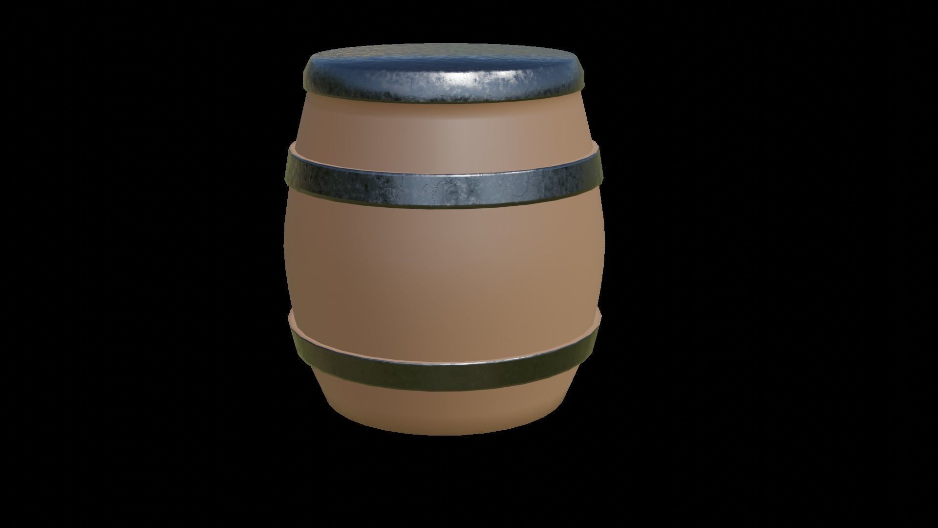 pack wooden barrels PBR low-poly Game Ready Free low-poly 3D model_5
