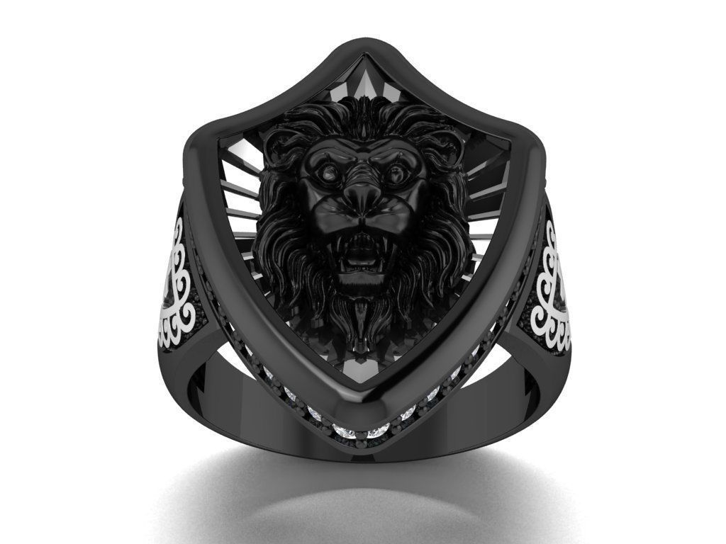 lion ring 3D print model_6
