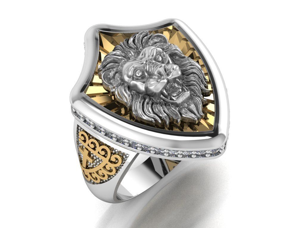 lion ring 3D print model_5
