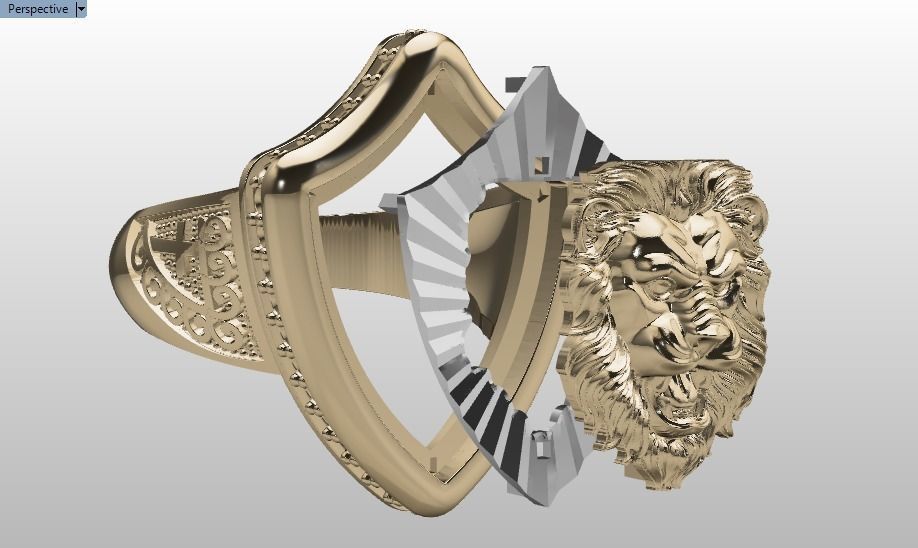 lion ring 3D print model_27