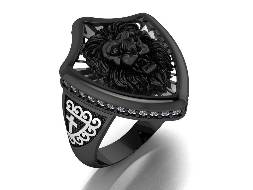 lion ring 3D print model_7