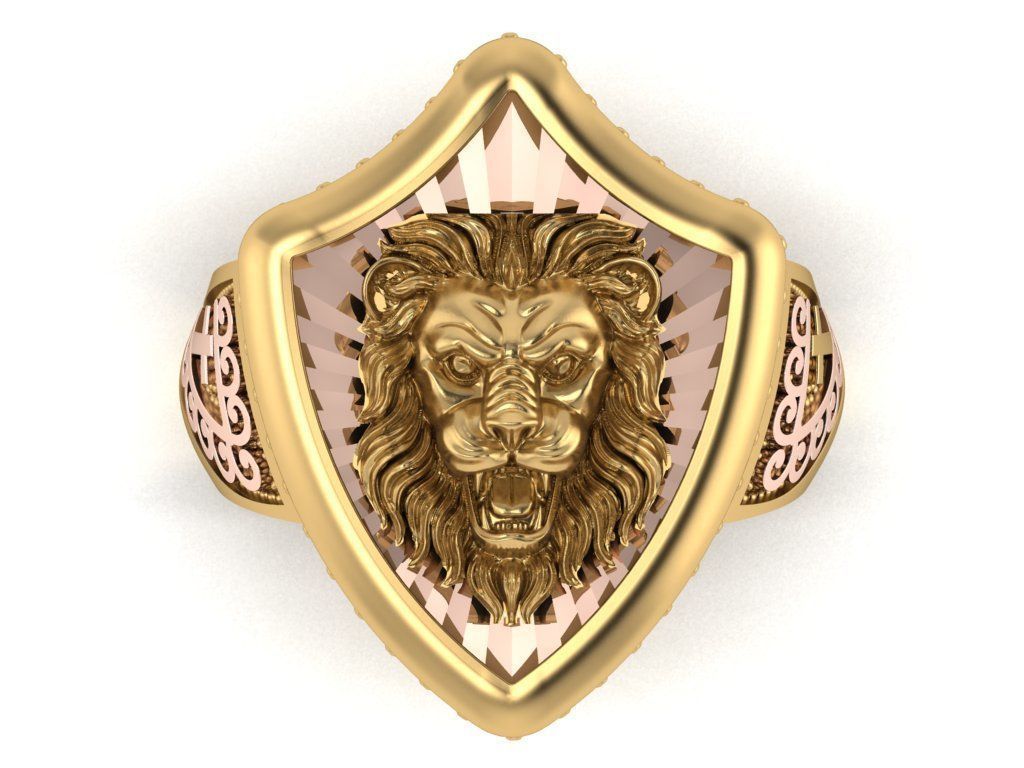 lion ring 3D print model_36