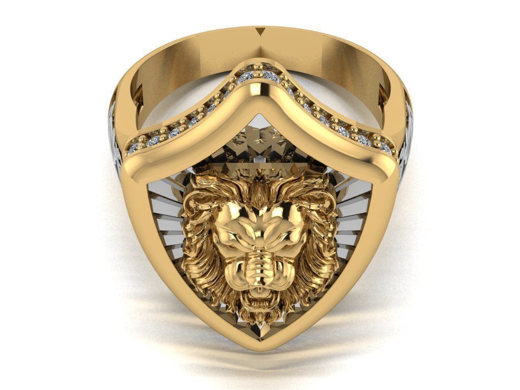lion ring 3D print model_19