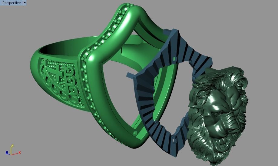 lion ring 3D print model_28