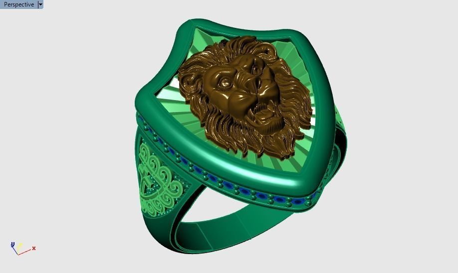 lion ring 3D print model_10