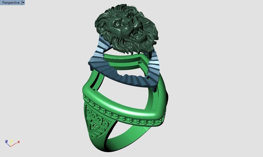 lion ring 3D print model_22