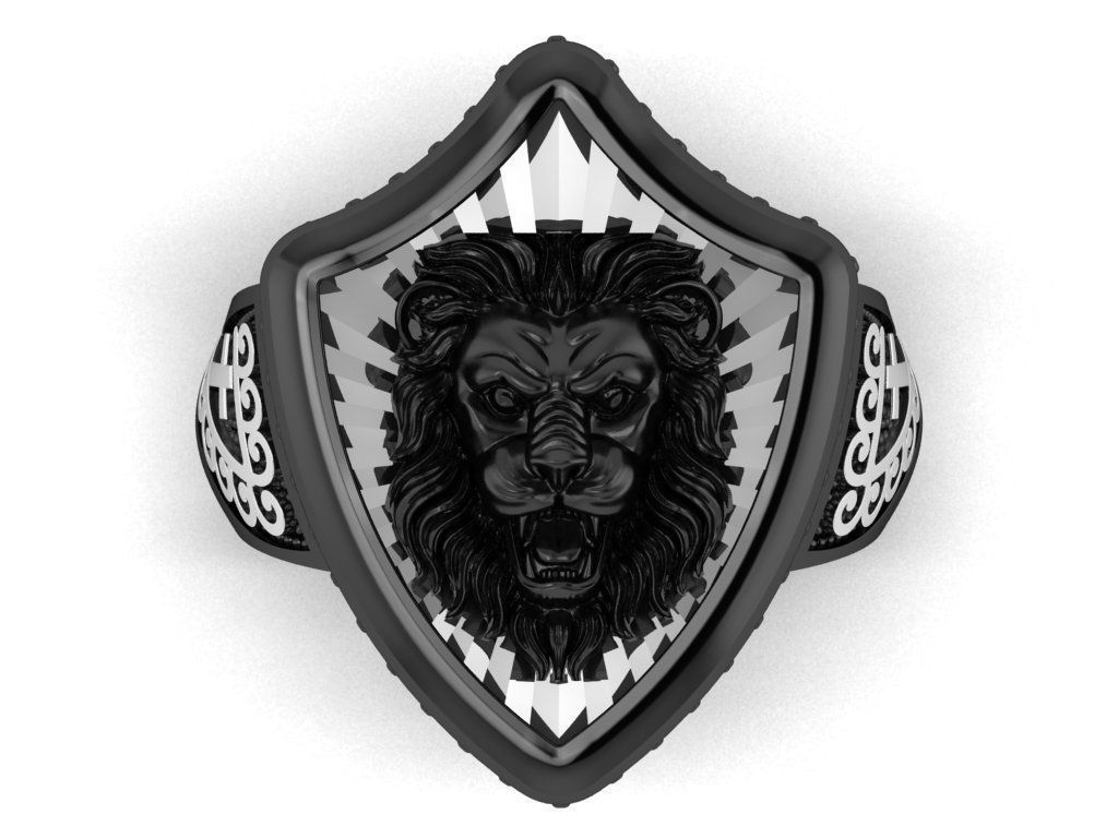 lion ring 3D print model_8