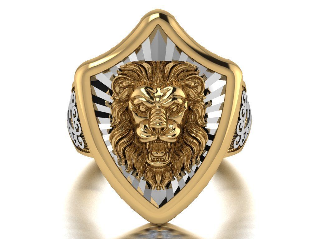 lion ring 3D print model_20