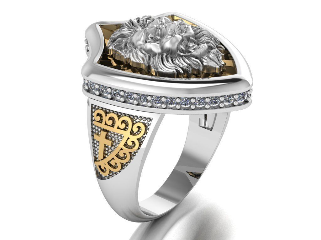 lion ring 3D print model_35