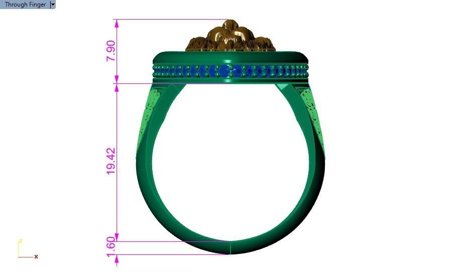 lion ring 3D print model_13