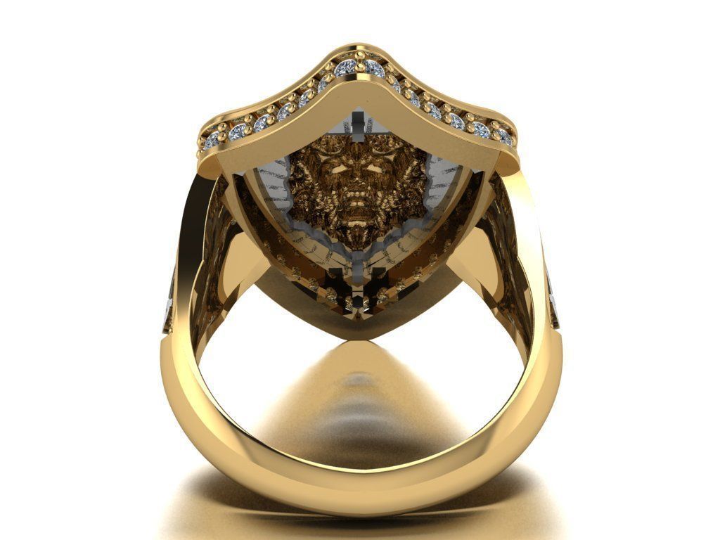 lion ring 3D print model_18