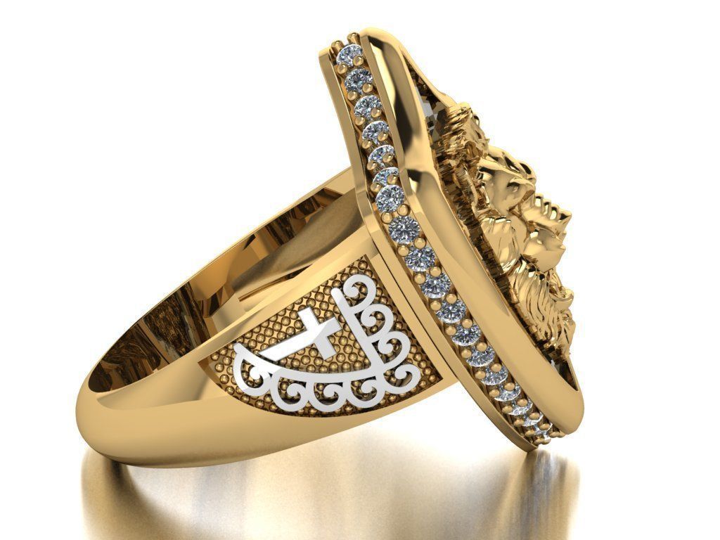 lion ring 3D print model_21