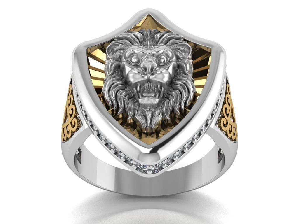 lion ring 3D print model_33