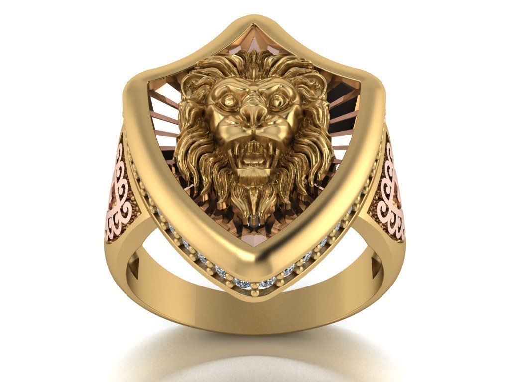 lion ring 3D print model_24