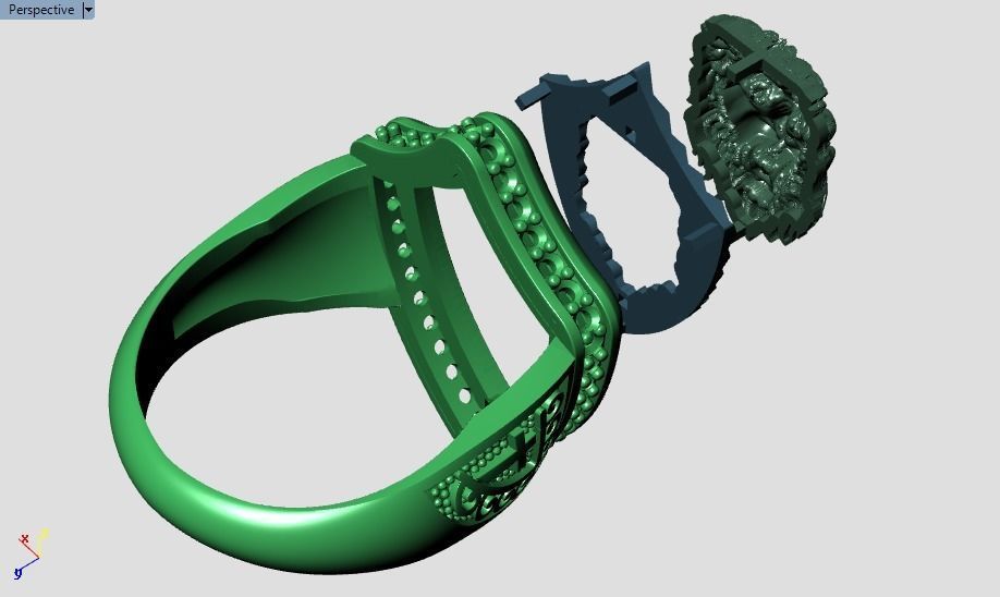 lion ring 3D print model_23