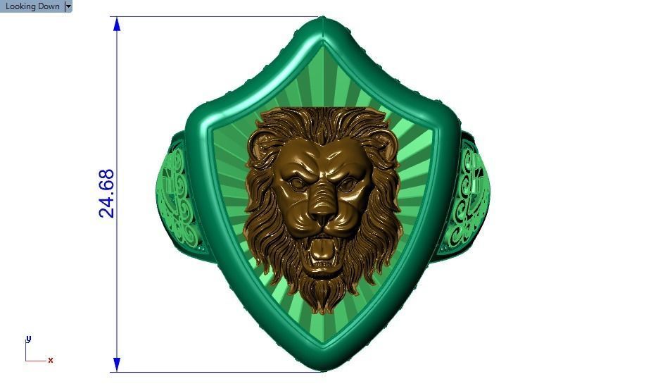 lion ring 3D print model_16