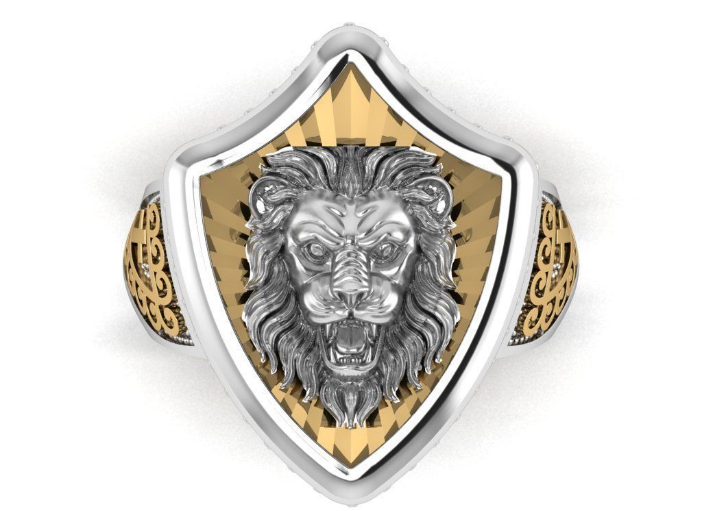 lion ring 3D print model_34